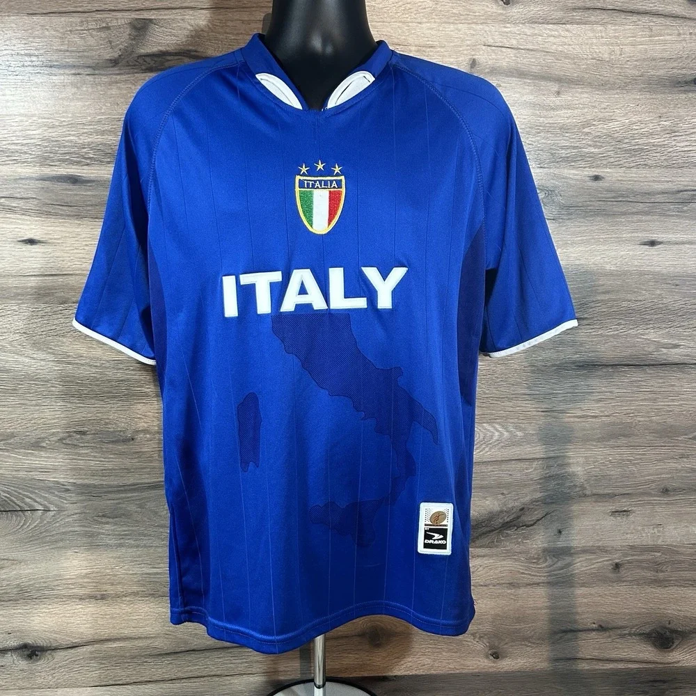 Drako‎ One Size Italy Soccer  Blue Jersey Italia Short Sleeve - 40